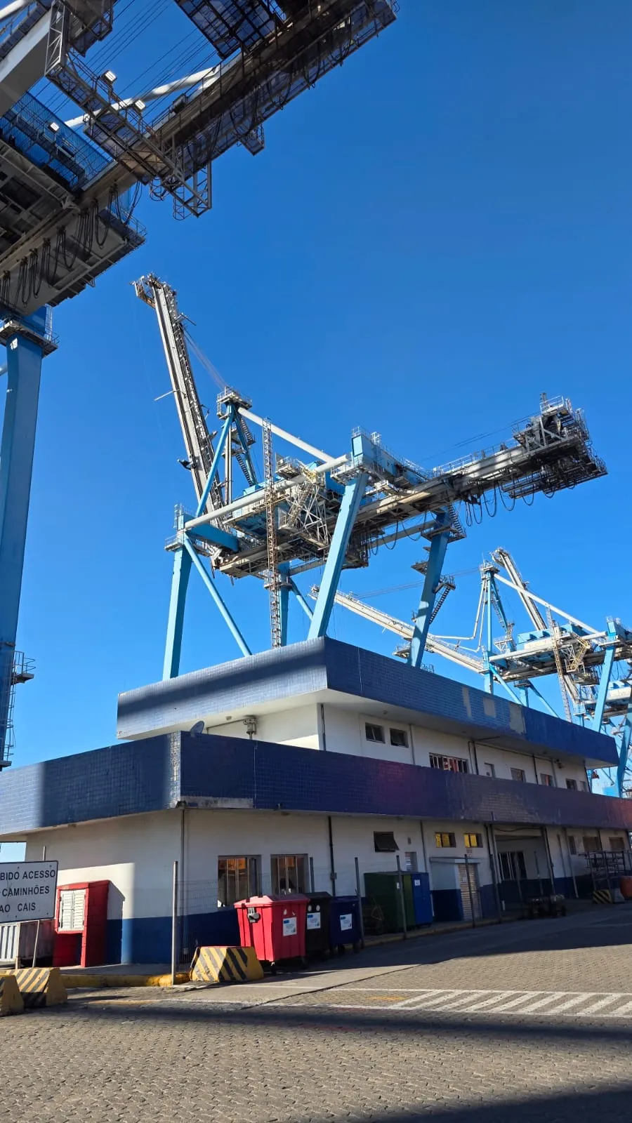 Ship-to-shore cranes at the terminal