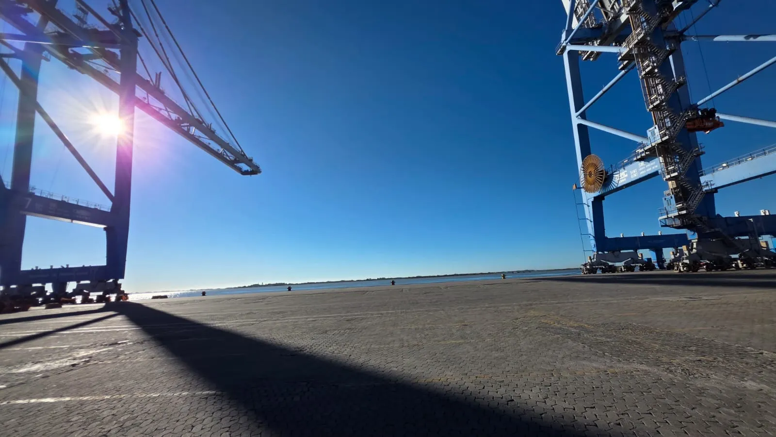 Ship-to-shore cranes at the terminal