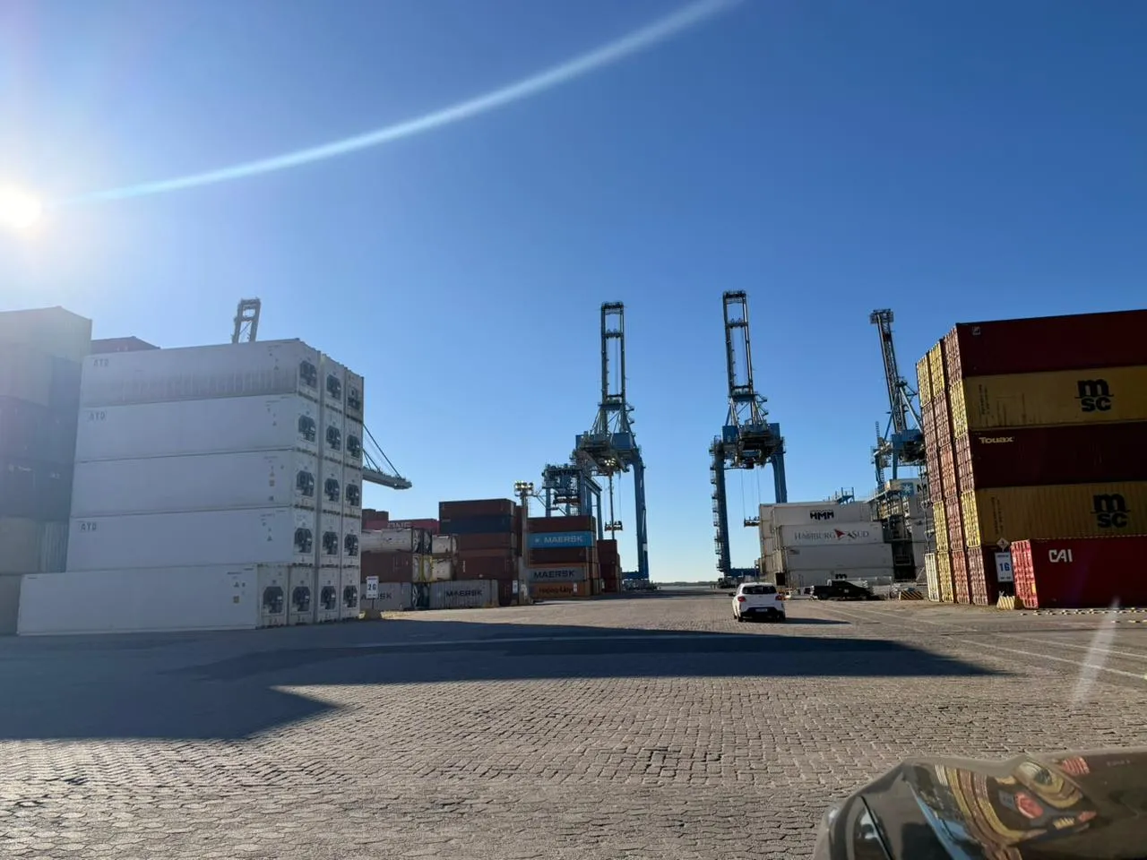 Refrigerated containers at the yard